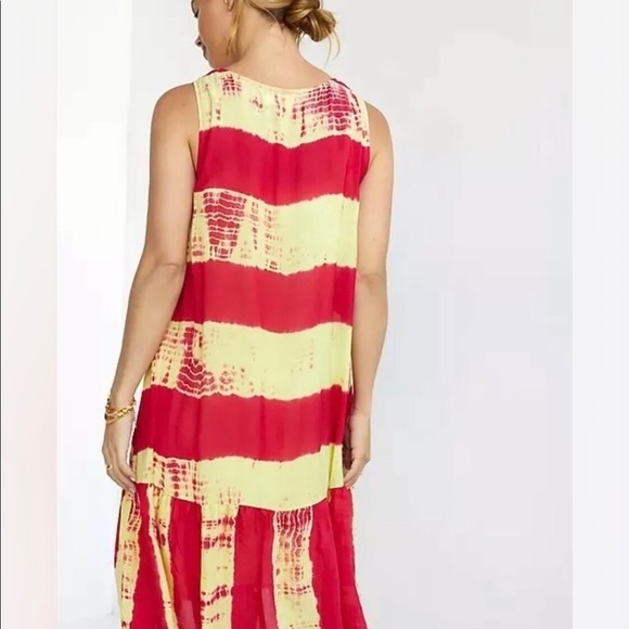 💛💗Beautiful Anthropologie Norblack Norwhite pink and yellow tie dye dress💝 - Picture 3 of 11